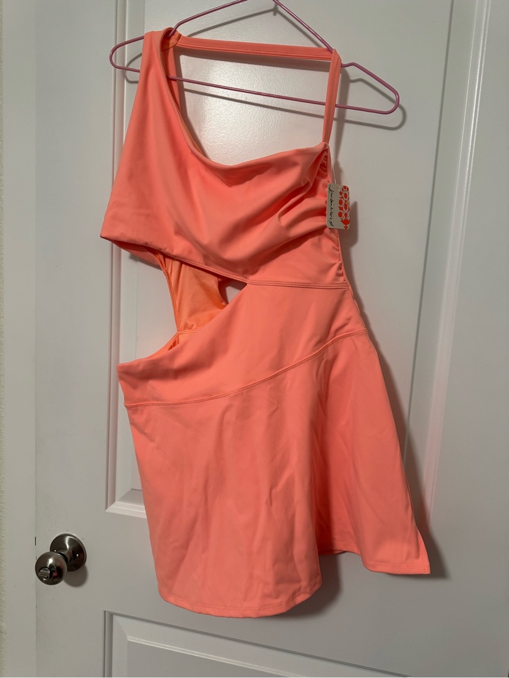 FP Movement by Free People Coral One-Shoulder Cutout Dress